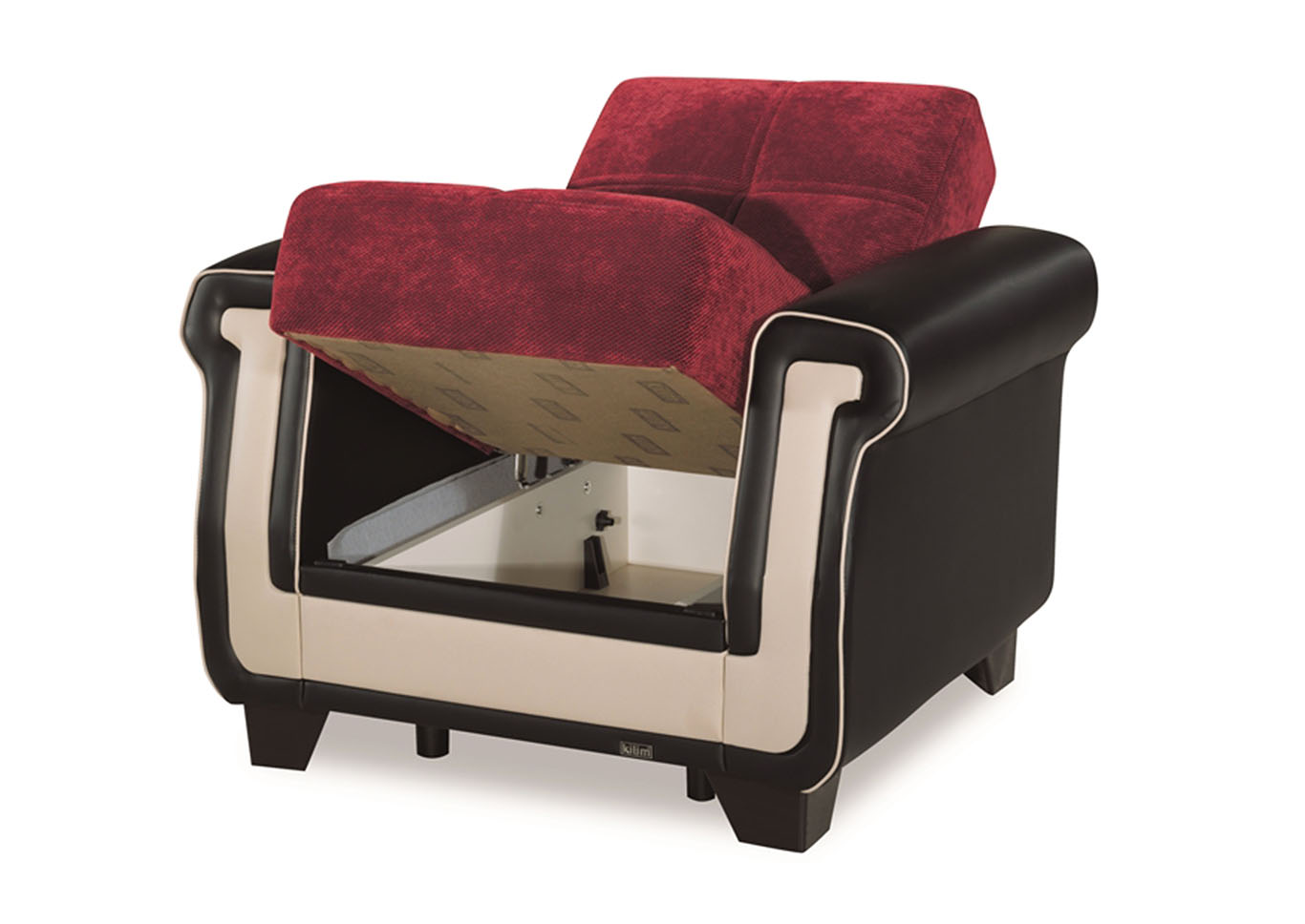 Proline Red Microfiber Arm Chair,Ottomanson (Previously Casamode)